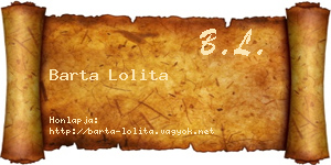 Barta Lolita névjegykártya